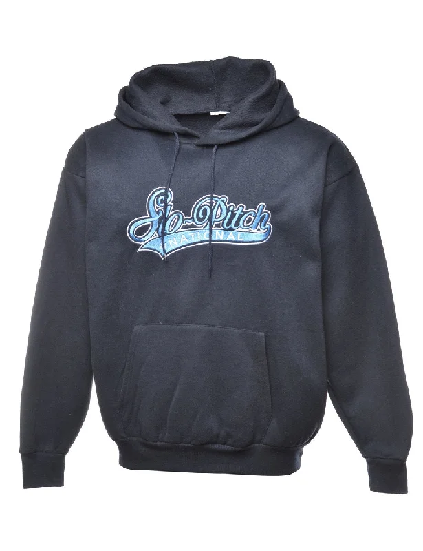 Sio-Pitch National Black Printed Hooded Sweatshirt - M