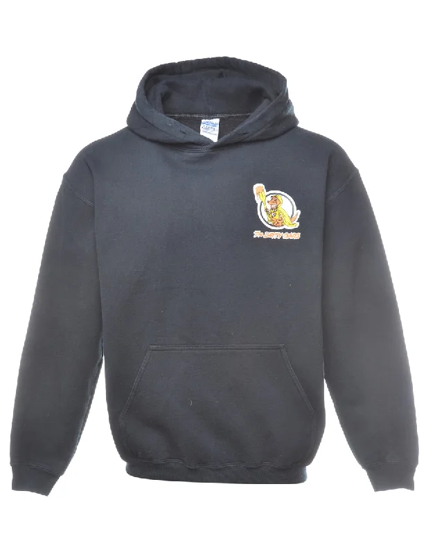 The Dirty Oars Black Printed Hoodie - M