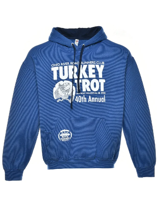 Turkey Trot Printed Hoodie - L