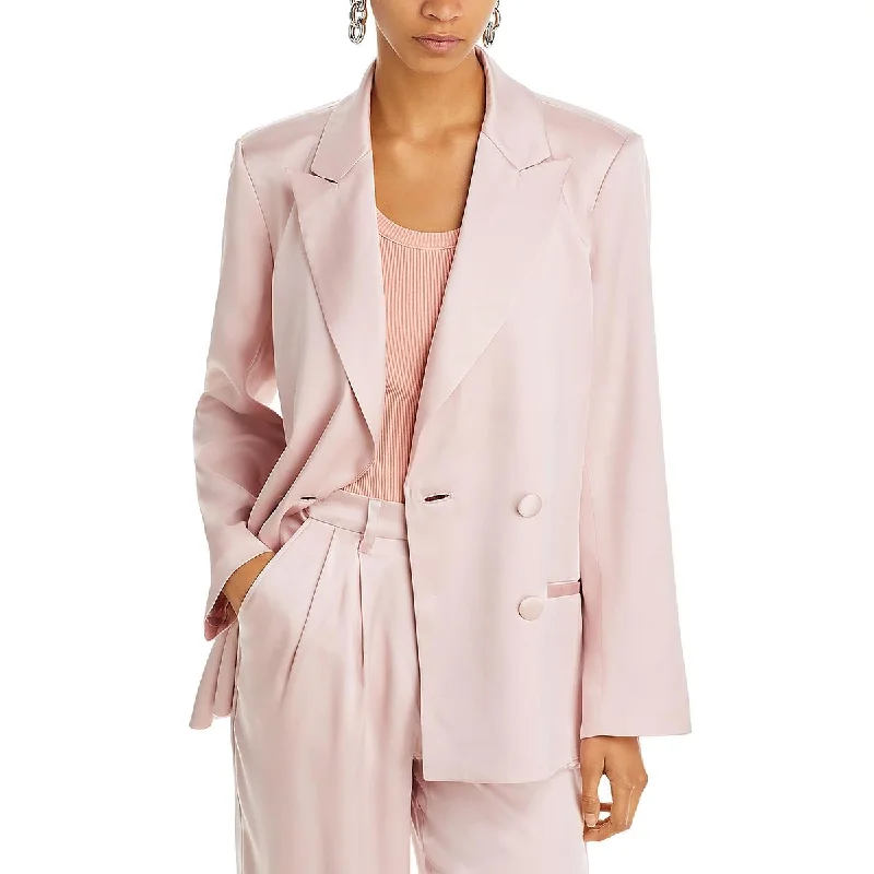 Anine Bing Womens Donne Silk Office Two-Button Blazer