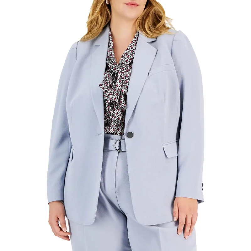 Bar III Womens Plus Suit Separate Work Wear One-Button Blazer