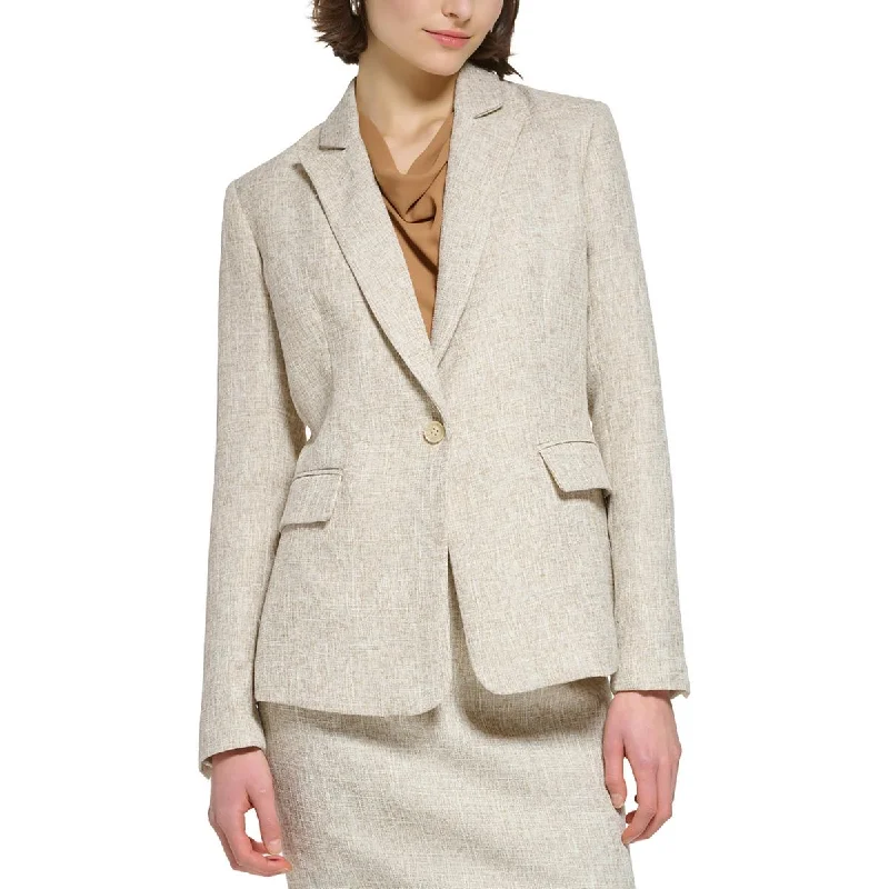 Calvin Klein Womens Collar  One-Button Blazer