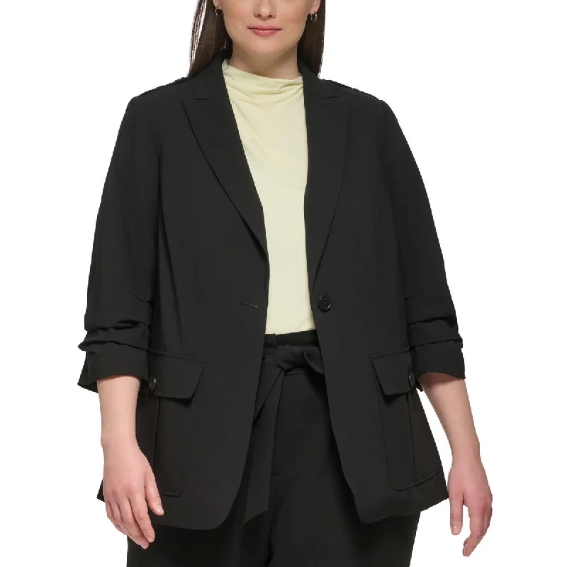 Calvin Klein Womens Plus Suit Separate Office One-Button Blazer