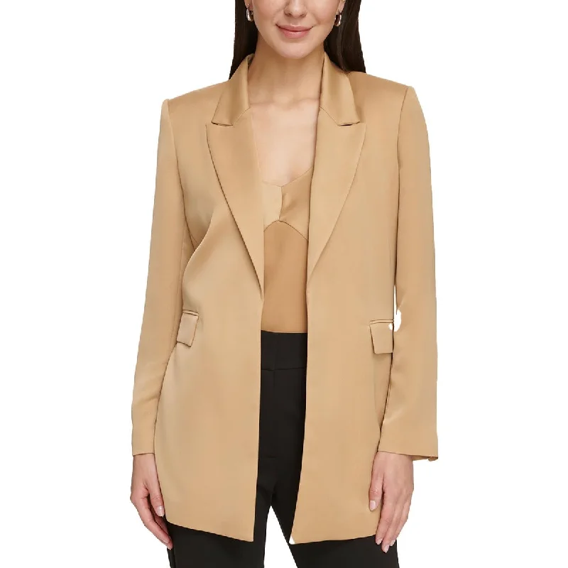 DKNY Womens Business Casual Work Open-Front Blazer