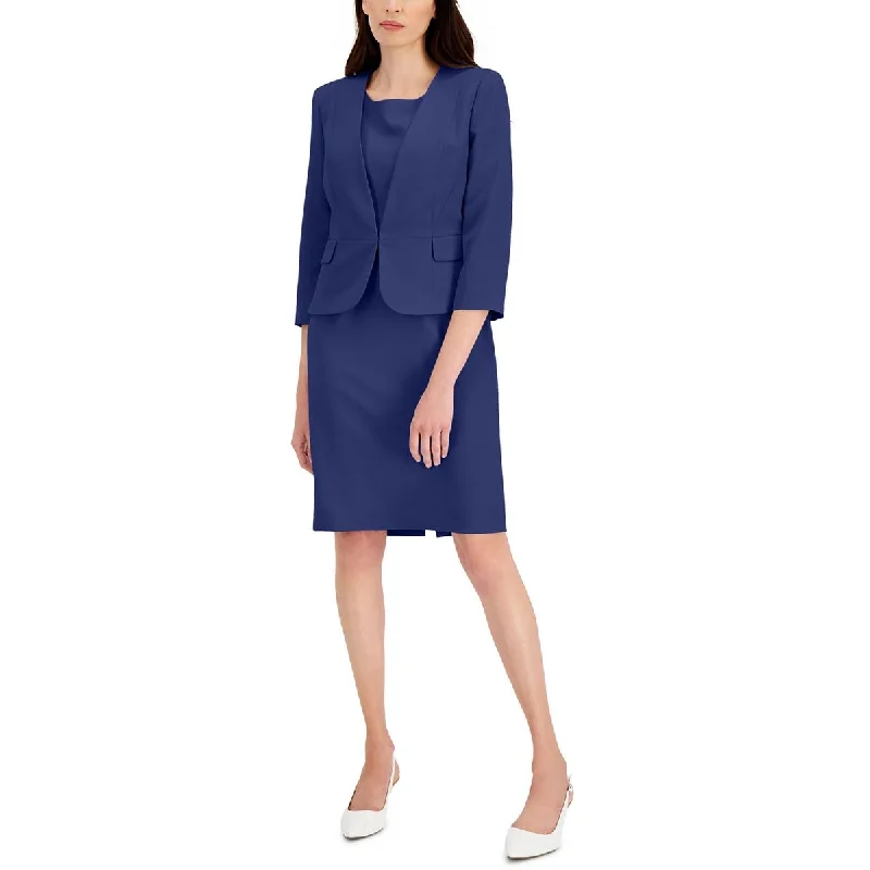 Le Suit Womens Solid  Open-Front Blazer