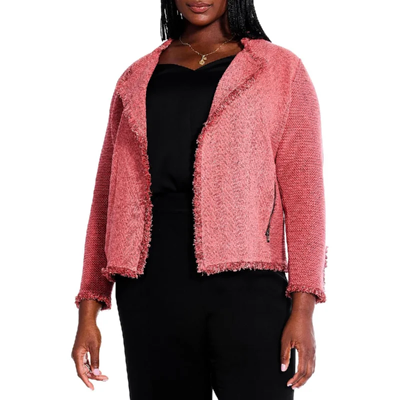 Nic + Zoe Womens Plus Knit Office Wear Collarless Blazer