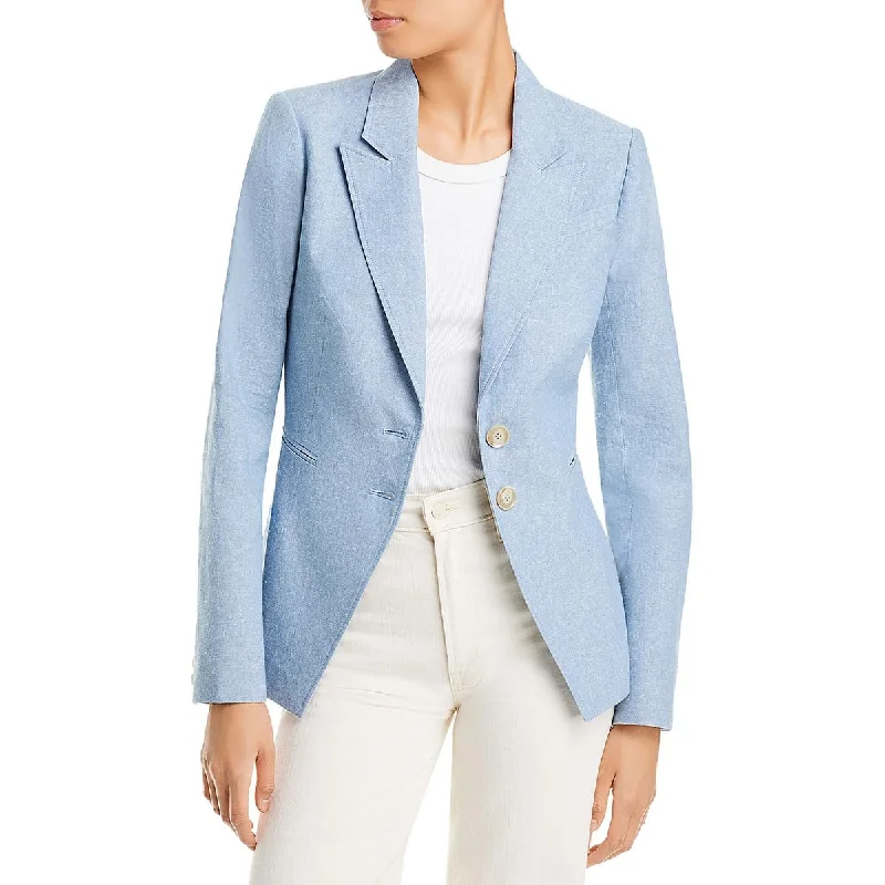 Paige Womens Chelsee Linen Suit Separate Two-Button Blazer