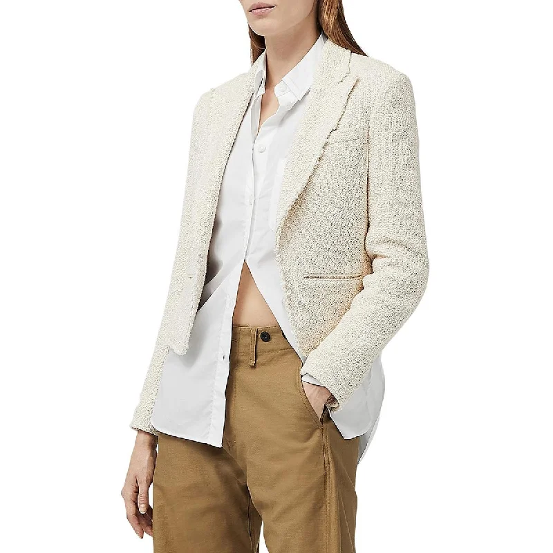 Rag & Bone Womens Elle Tweed Crop Open-Front Blazer