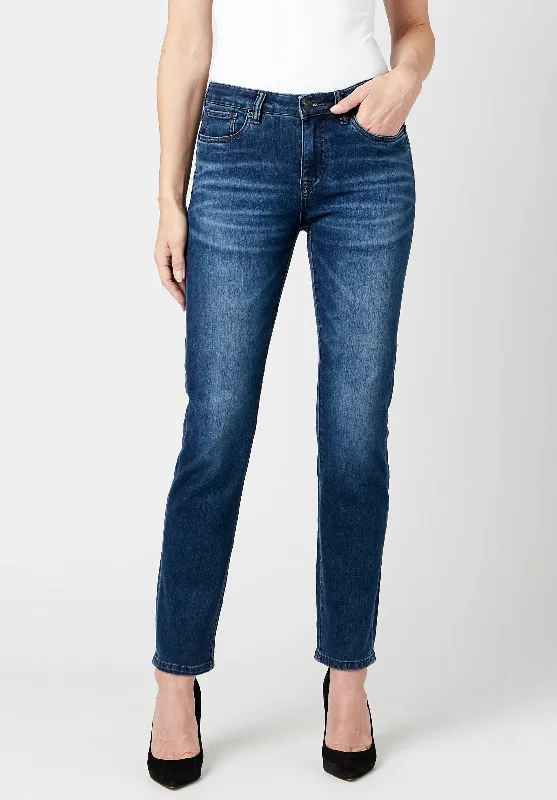 Mid Rise Slim Carrie Women's Jeans in Classic Blue - BL15854