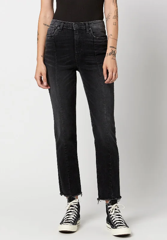 High Rise Straight Jayden Women's Jeans in Dark & Worn - BL15818