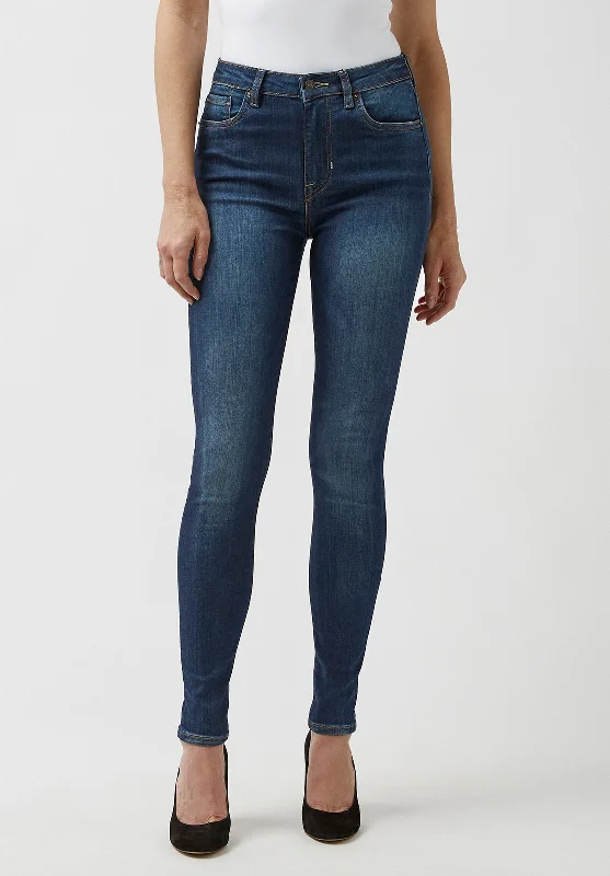 High Rise Skinny Skylar Women's Jeans in Night Rain Blue - BL15703