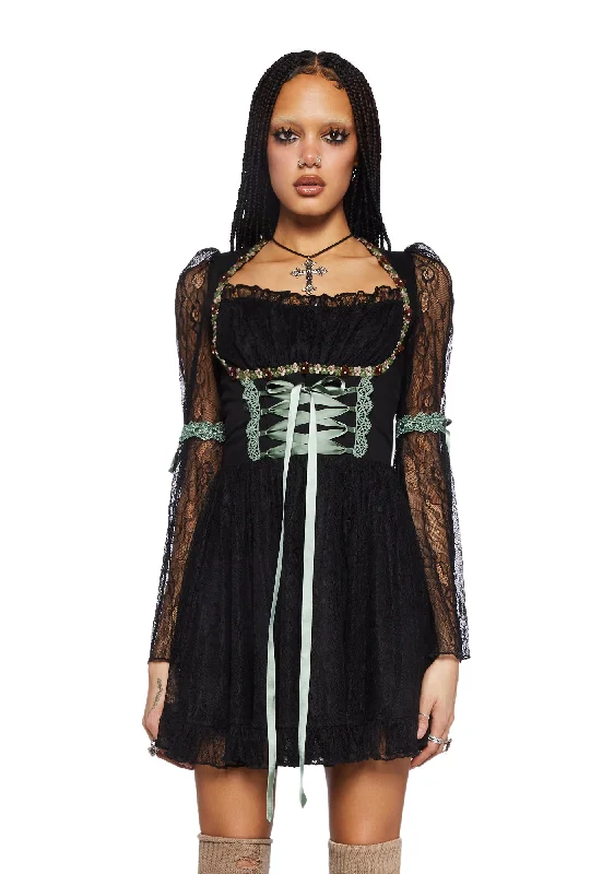 Myths N' Legends Mini Dress - Black Lace