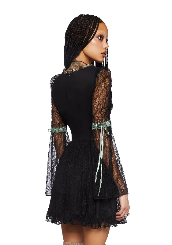 Myths N' Legends Mini Dress - Black Lace