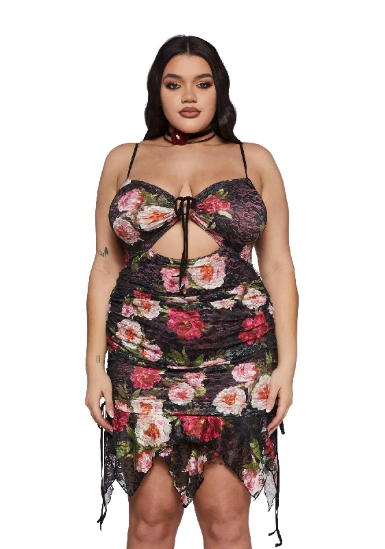 Plus Heartfelt Horizon Mini Dress - Floral