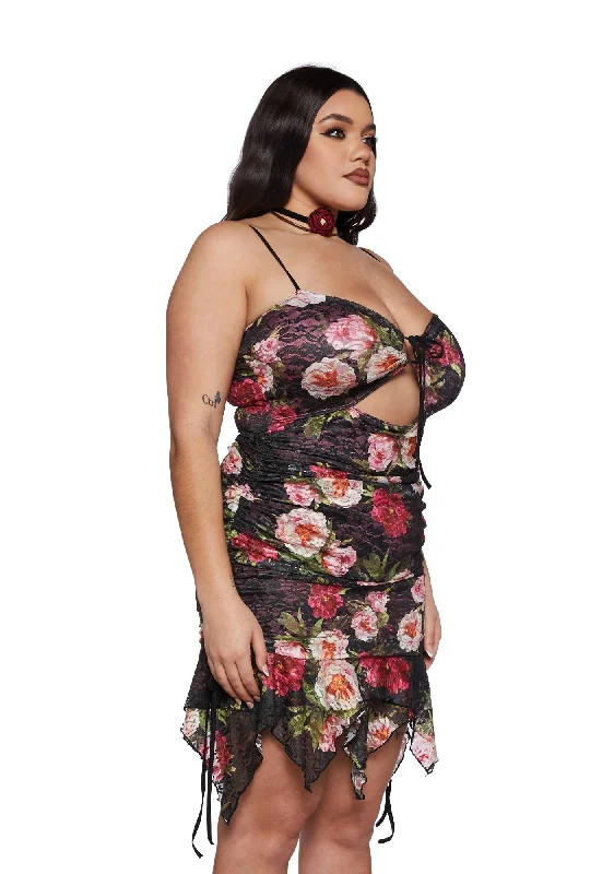 Plus Heartfelt Horizon Mini Dress - Floral