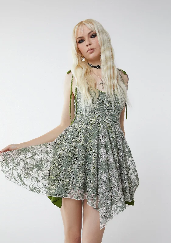 Keep Shining Mini Dress - Green Sparkle