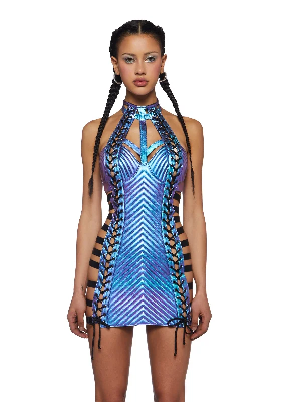 Rude Awakening Mini Dress - Blue