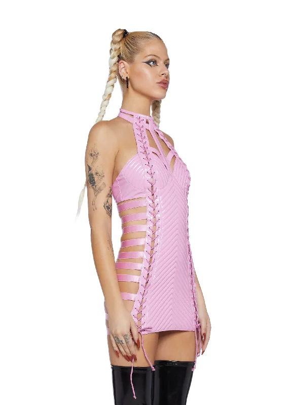 Rude Awakening Mini Dress - Pink