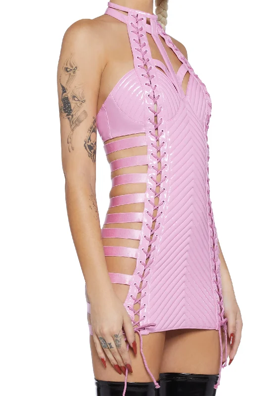 Rude Awakening Mini Dress - Pink