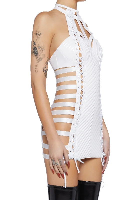 Rude Awakening Mini Dress - White