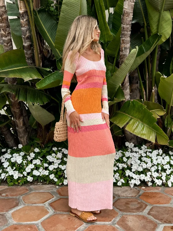 Passion Fruit Stripe Maxi Dress