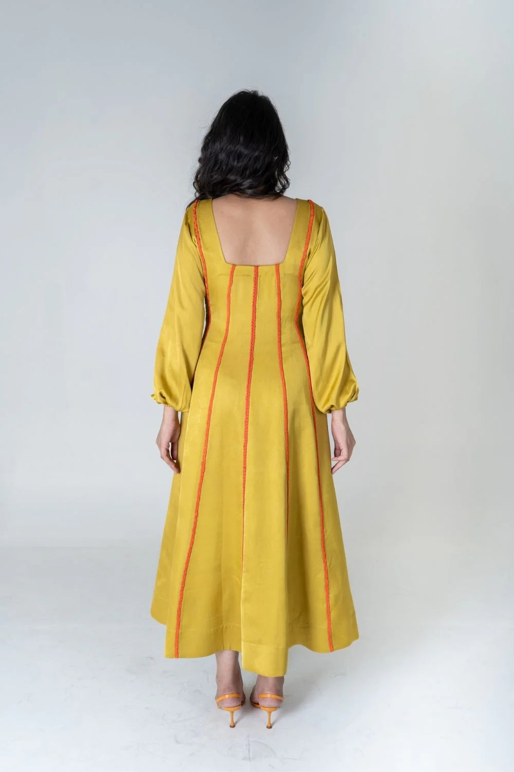 Yellow Maxi Dress- Orange Braids