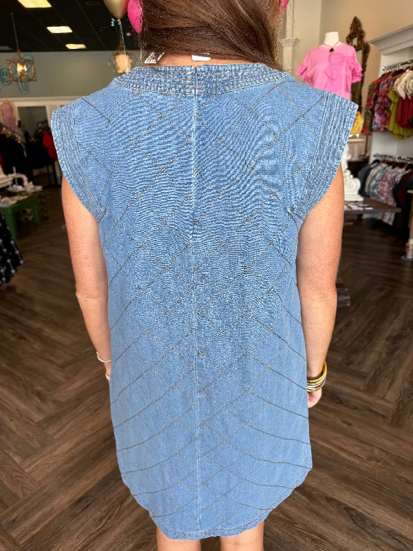 Quilt Denim Dress