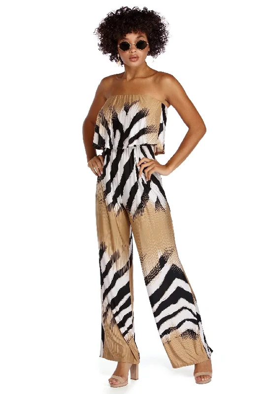 Disco Queen Striped Jumpsuit