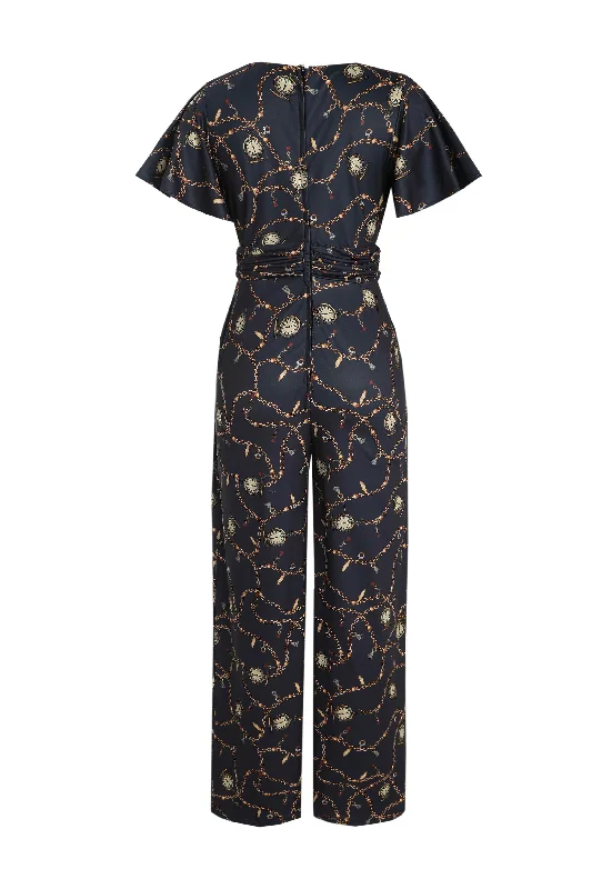 Esther Black Pocket Watch Jumpsuit