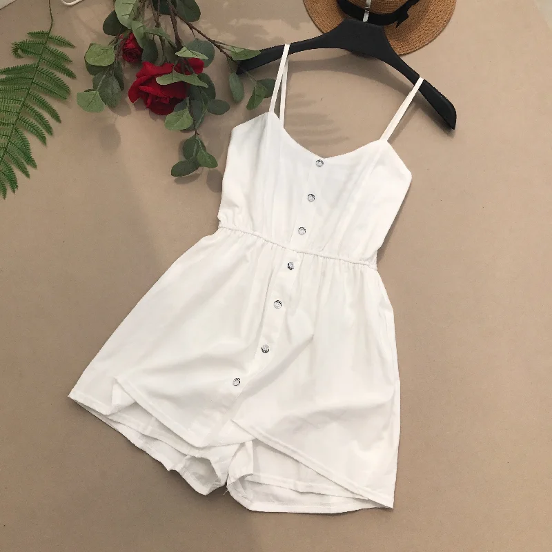 High waist elastic suspender Jumpsuit women's shorts skirt pants  2872