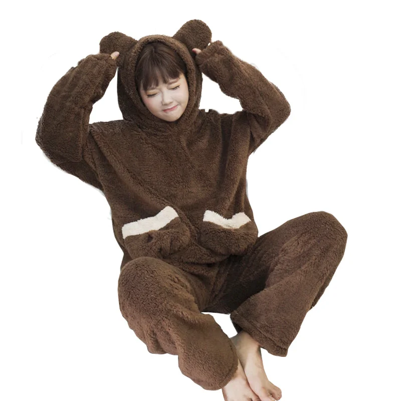 Cute cartoon and velvet pajamas suit YV8023