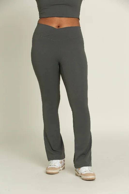 Dull Pine Flare Yoga Pants