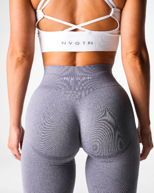 Grey Mid Rise Contour Seamless Leggings