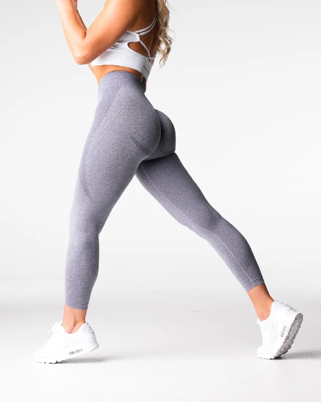 Grey Mid Rise Contour Seamless Leggings