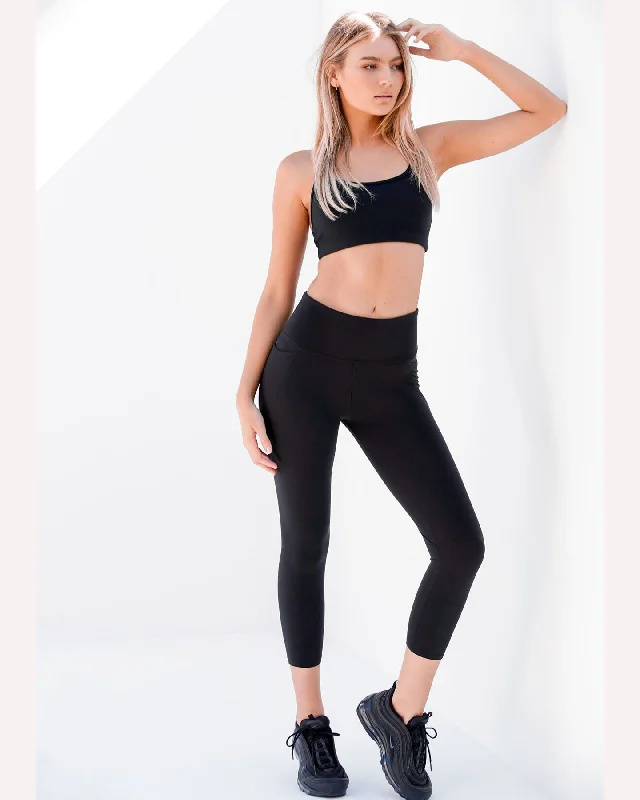 Lorna Jane Amy Phone Pocket Tech Ankle Biter Legging - Black