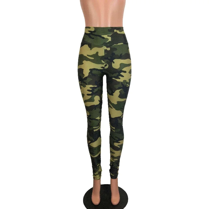 SALE - Camo or Camouflage High Waisted Leggings Pants