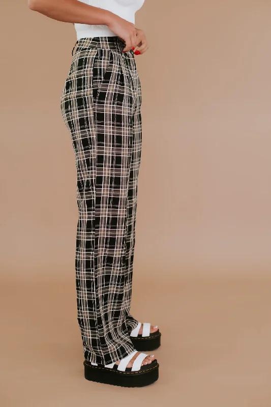 Streetwear Plaid Pant, Black