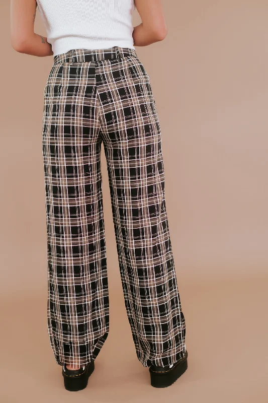 Streetwear Plaid Pant, Black