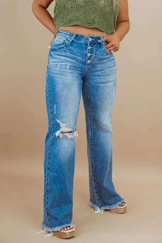 Wilder Wide Leg Mid Rise Jean, Medium RISEN