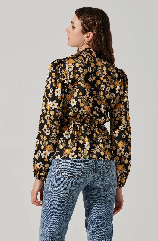 asymmetrical-collared-floral-wrap-top