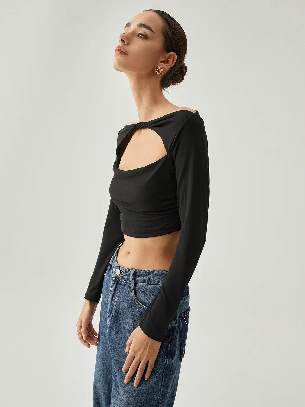 boat-neck-twisted-cutout-crop-shirt