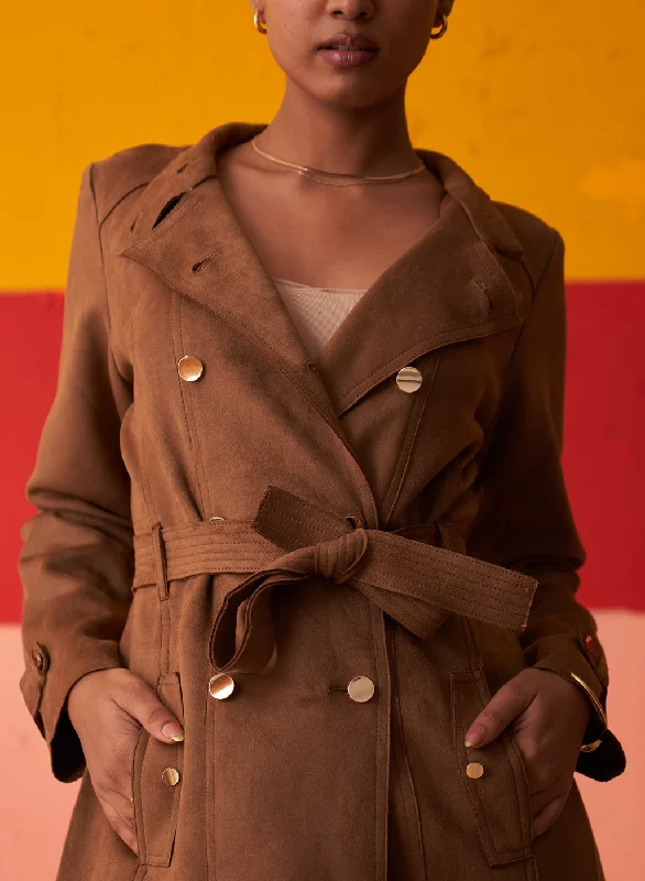 brown-long-coat-for-women-with-stand-collar-and-belt