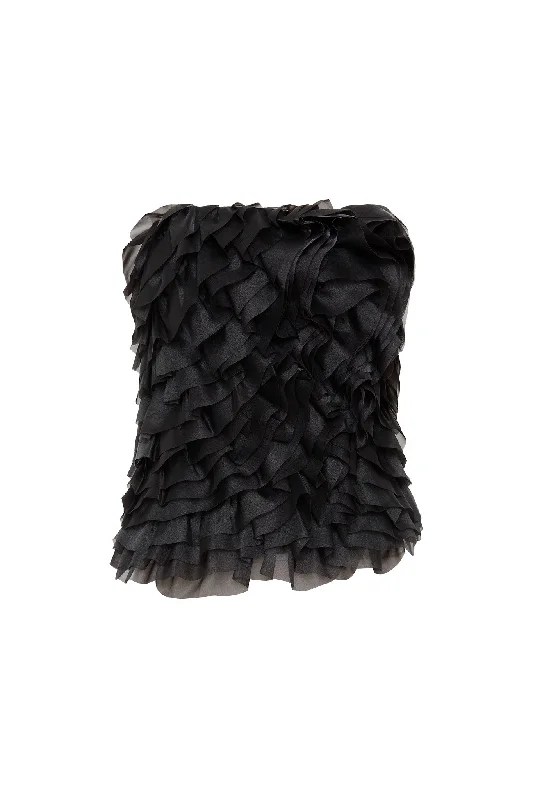 charmed-rosette-ruffle-bustier-black