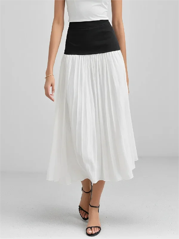 Chiffon Pleated High Waist Skirt