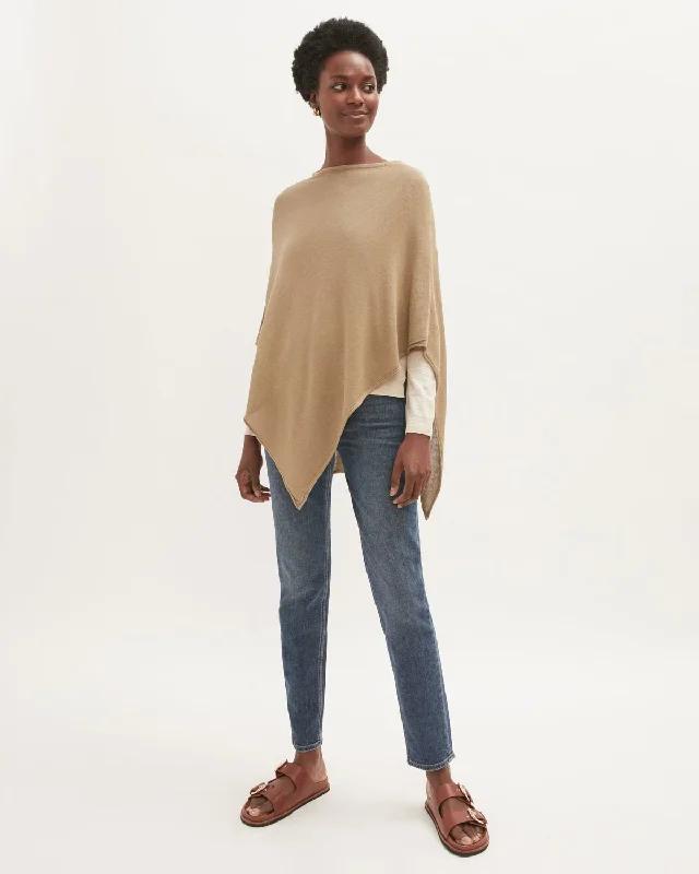 cotton-blend-knitted-poncho-beige