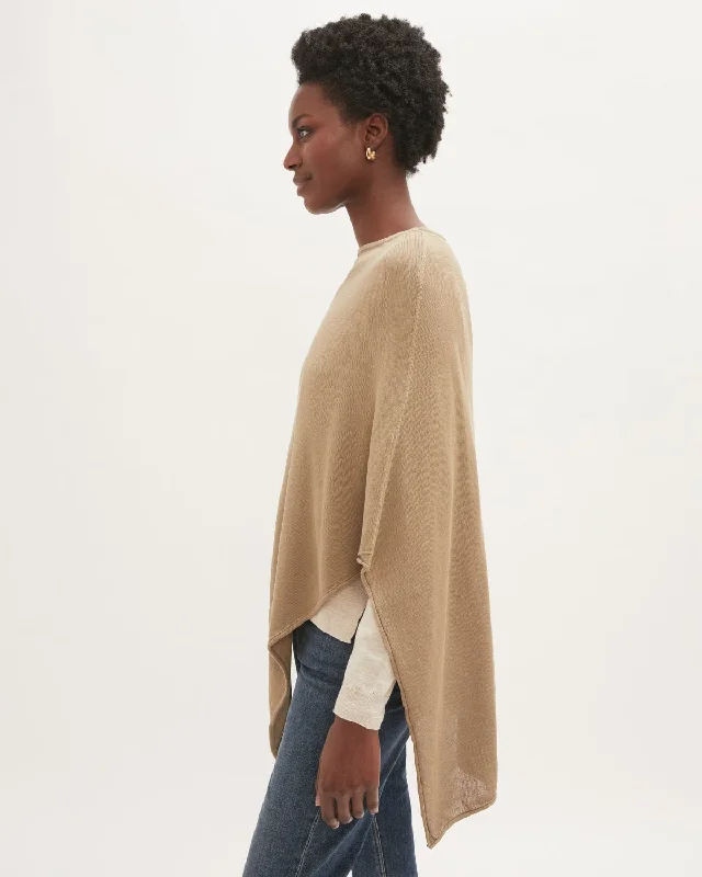 cotton-blend-knitted-poncho-beige