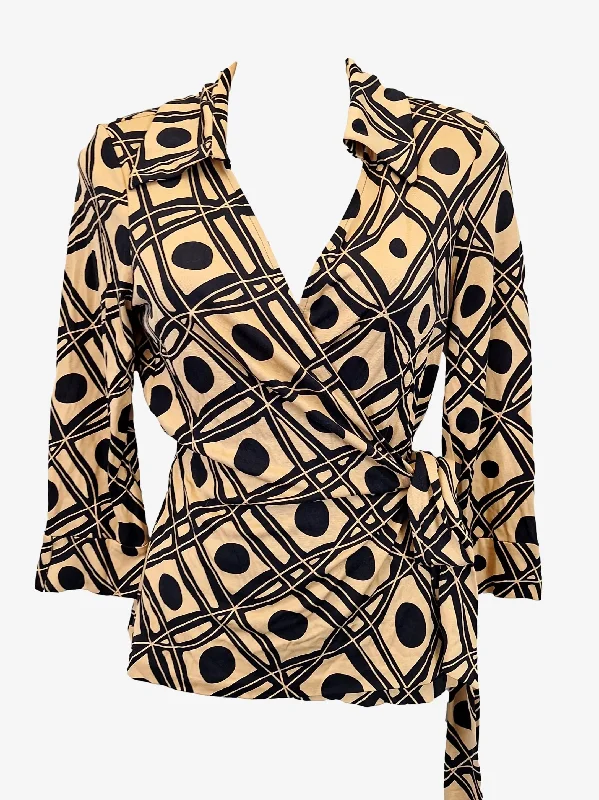 Diane Von Furstenberg Vintage Silk Wrap Top Size 10