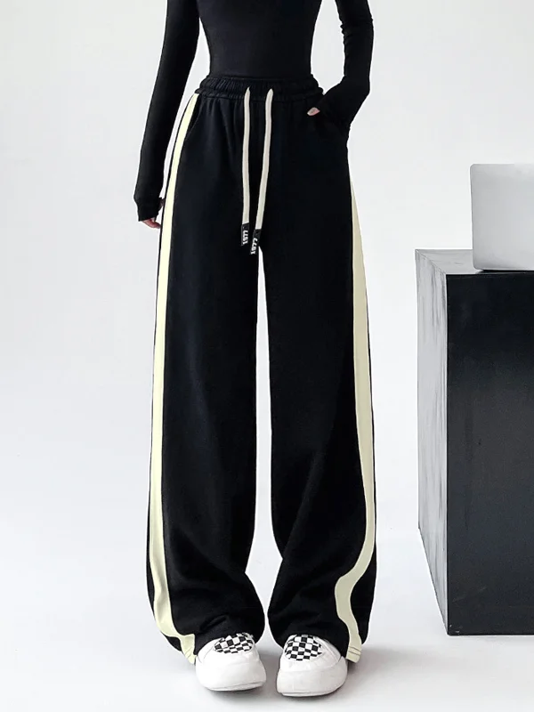 drawstring-contrast-trim-wide-leg-sweatpants