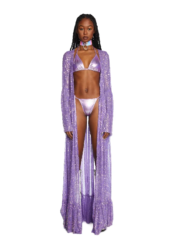 Electric Daze Sequin Duster- Purple