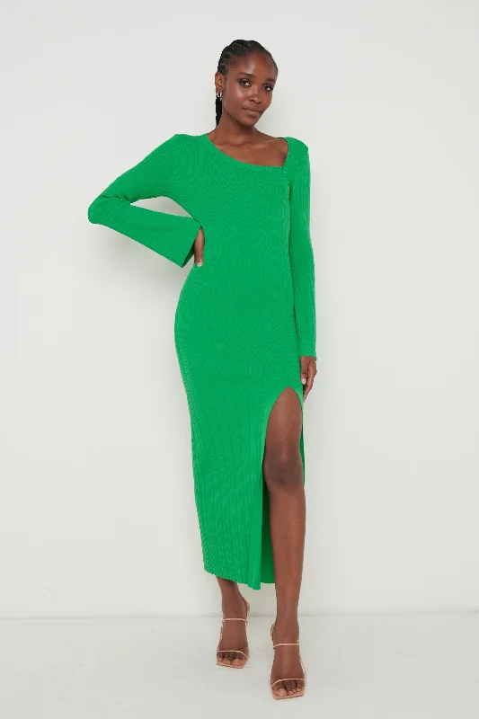 emmie-cut-out-knit-midaxi-dress-green